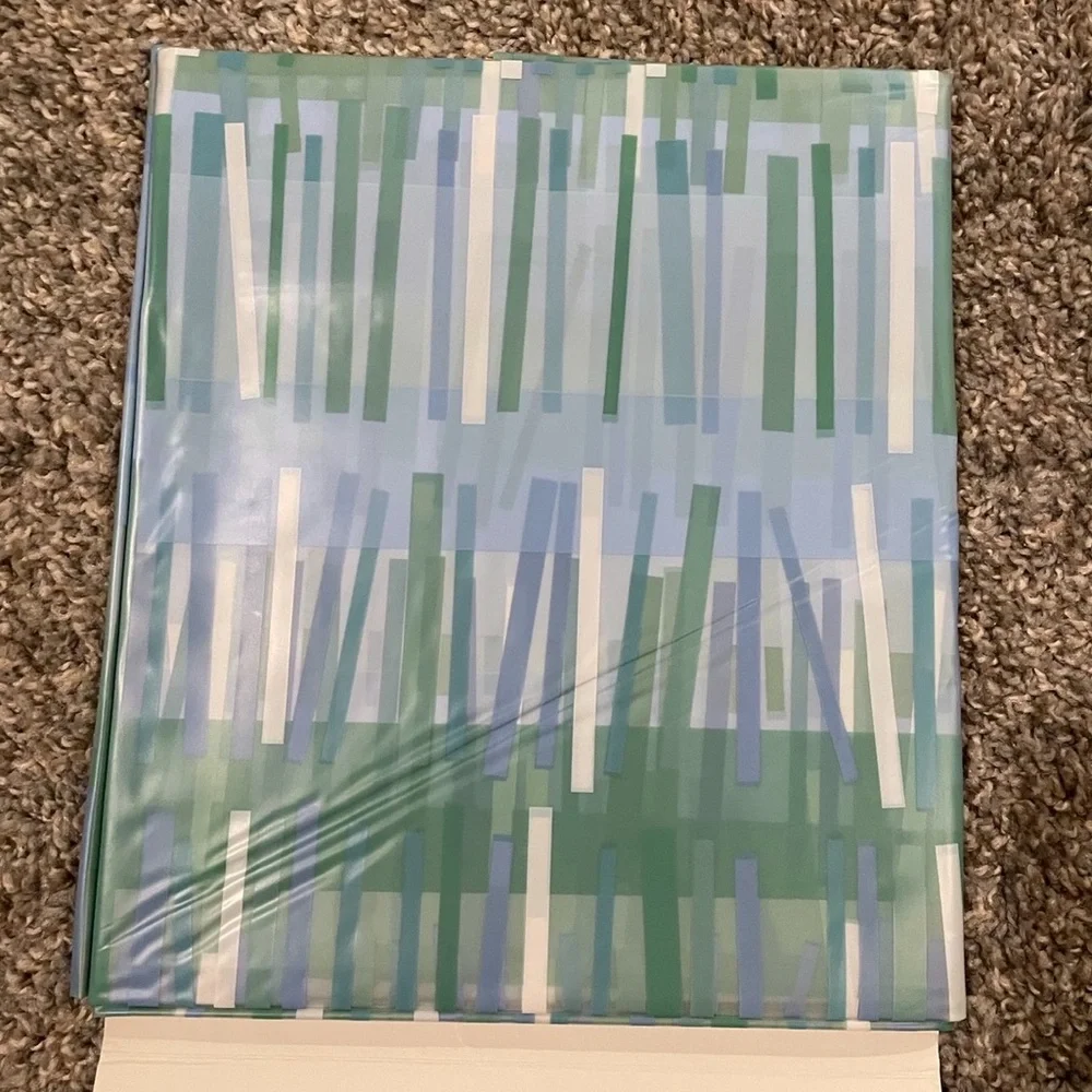 New Traditions by Sears Blue & Green “Pick Up Sticks” Vinyl Shower Curtains